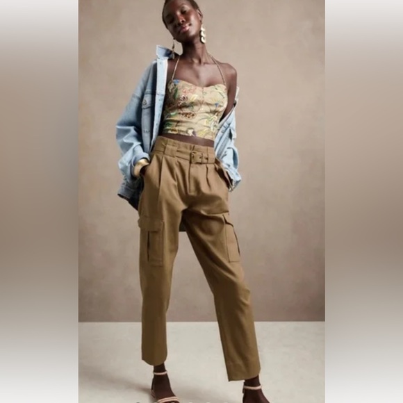 Banana Republic voyage cargo pants cotton twill safari career s 8 - Picture 1 of 13